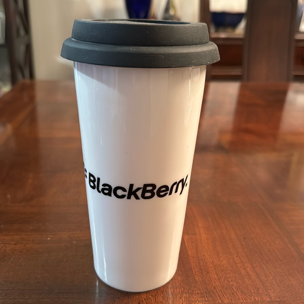 Vintage Blackberry Phone Travel Cup Tumbler Ceramic